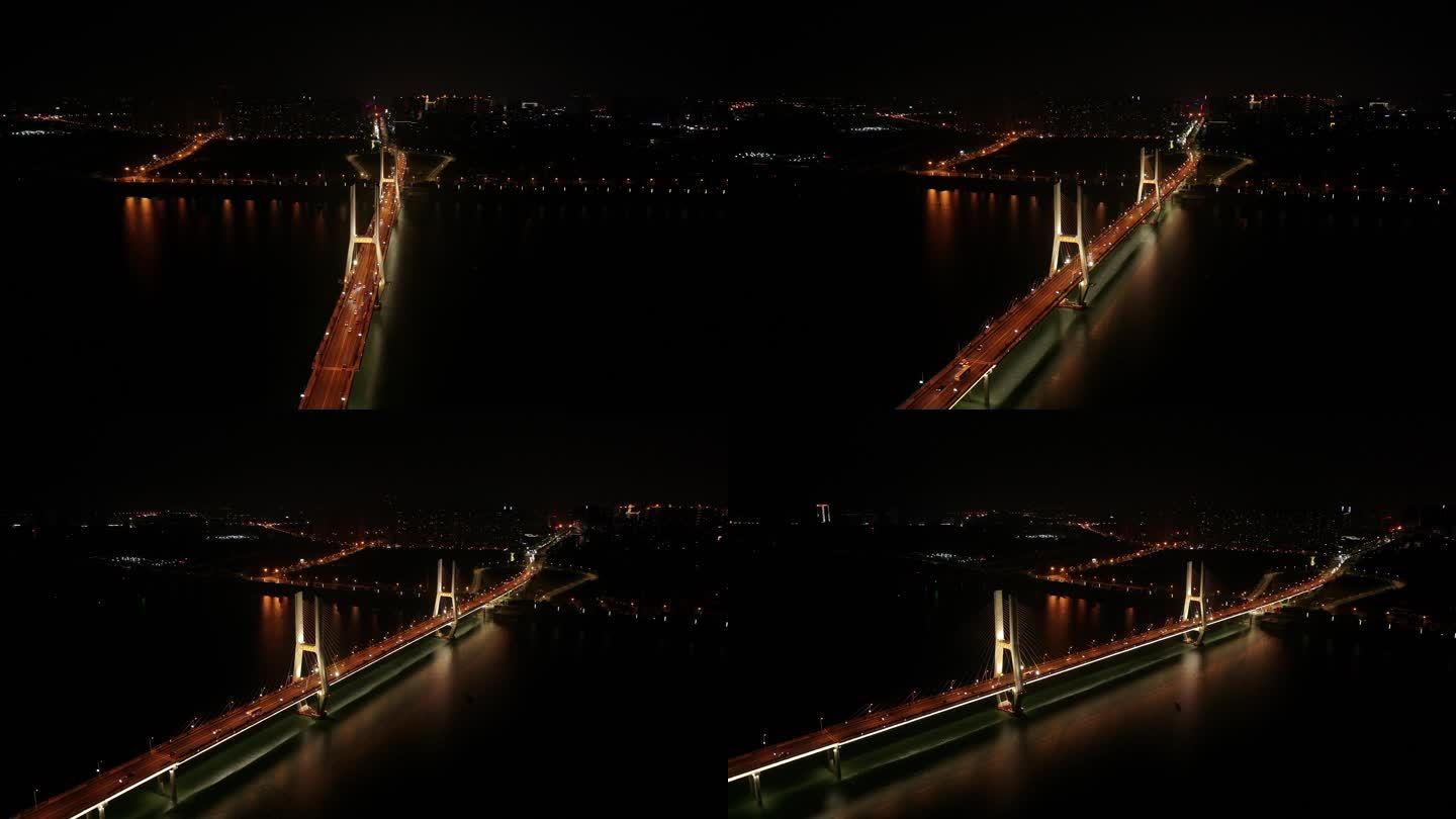 湘潭三大桥夜景中远景