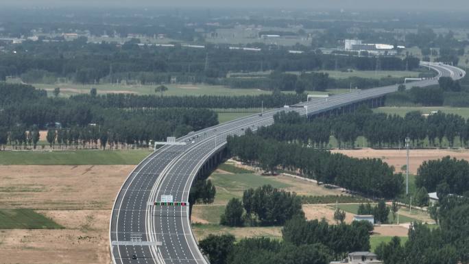 北京白沟河特大桥航拍高速公路
