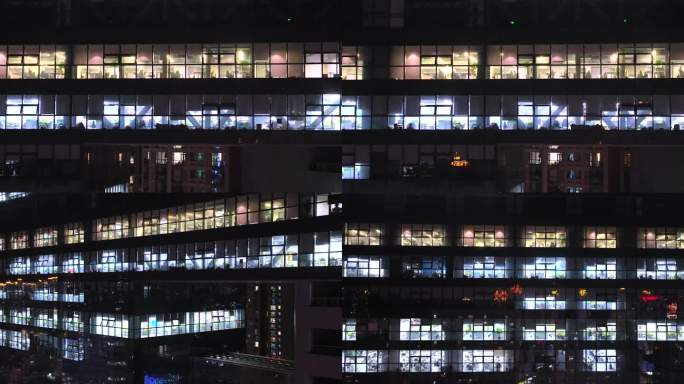 夜晚 办公 大楼 加班 城市 办公楼夜景