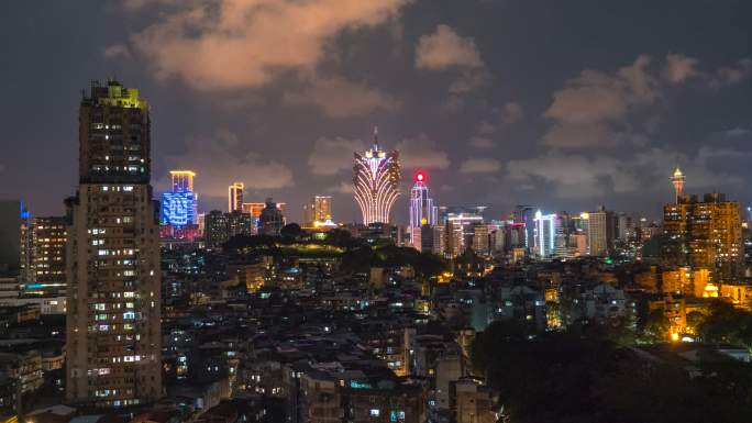 澳门夜景延时摄影 澳门风景 延时摄影