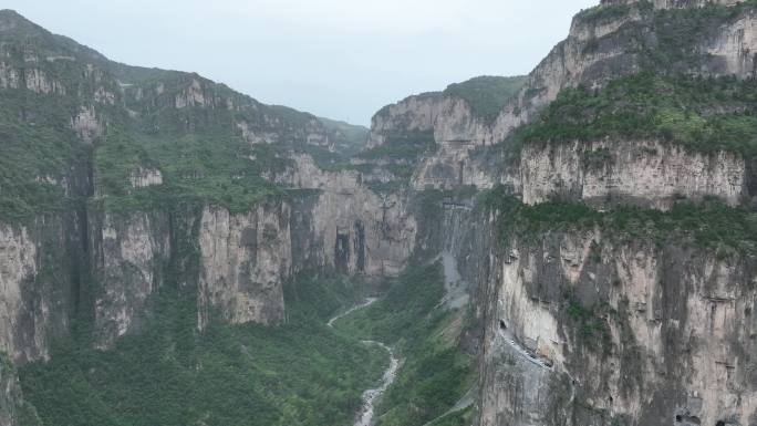 神农挂壁公路航拍超清景色青山航拍山西