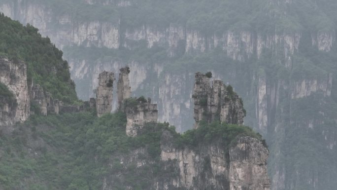 神农挂壁公路航拍超清景色青山航拍山西