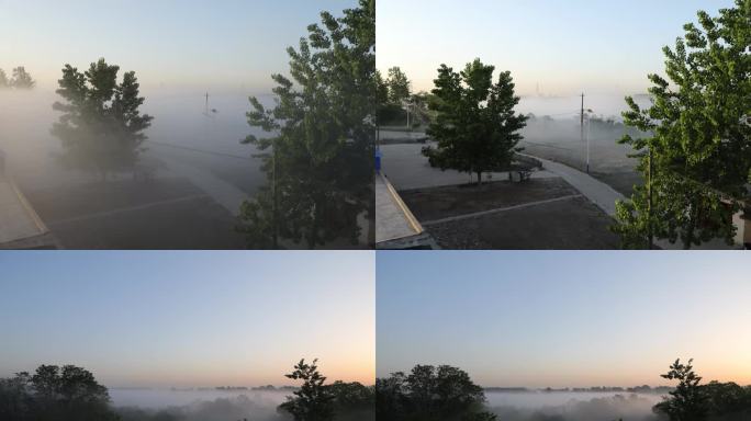 家乡农村云雾缭绕的延时摄影