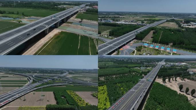 北京白沟河特大桥航拍高速公路