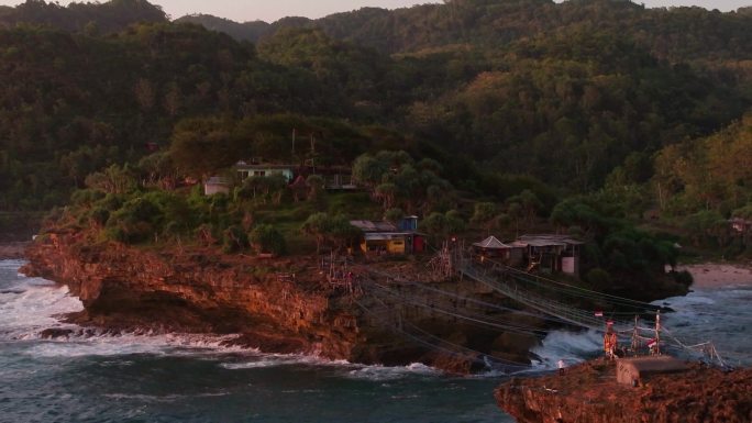 夕阳下的岛屿 菲律宾天王岛 吊桥岛屿