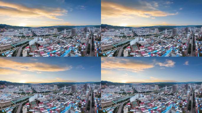 吕梁 地标 航拍 延时摄影