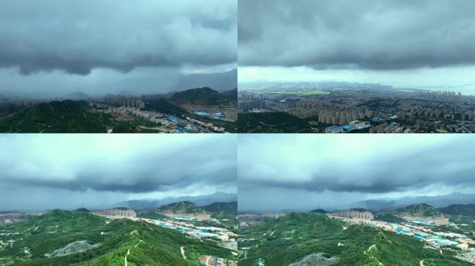 青岛商业航拍暴雨来袭