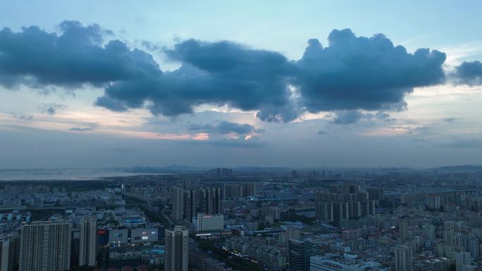 航拍深圳沙井街道延时摄影