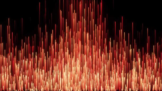 红色宽屏粒子线条流动