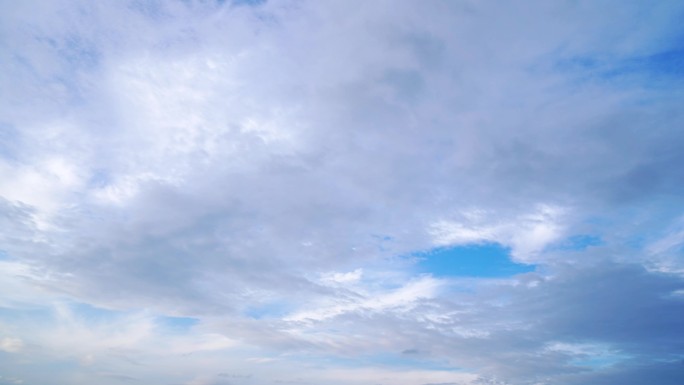 天空蓝天白云延时块状云朵多云薄云天气变化