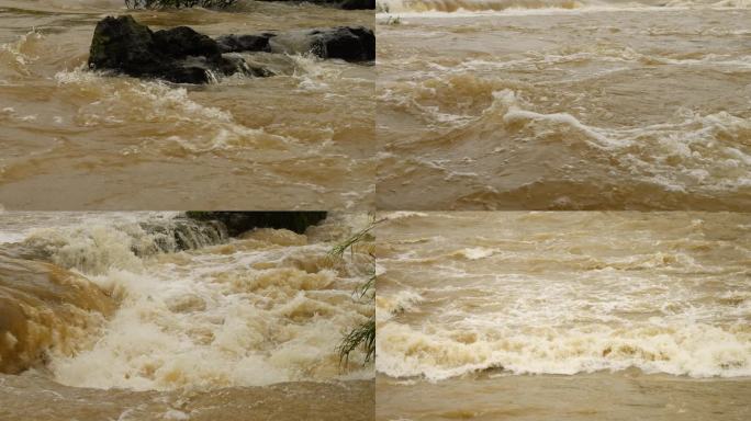 洪水洪流流水河水河流混浊暴雨过后的河流