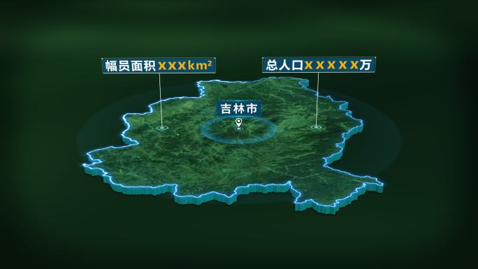 4K大气吉林省吉林市面积人口基本信息展示