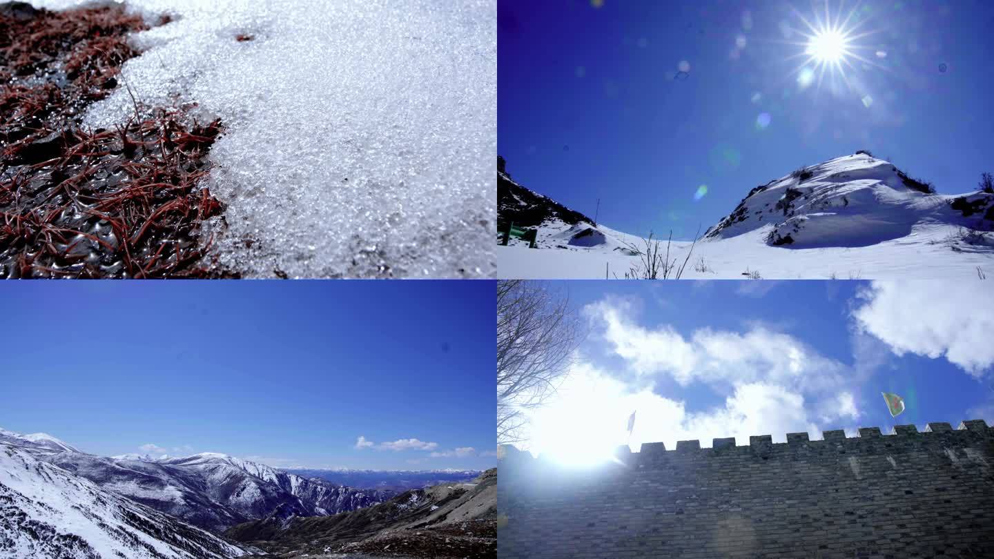【4K】大雪山冰雪融化延时