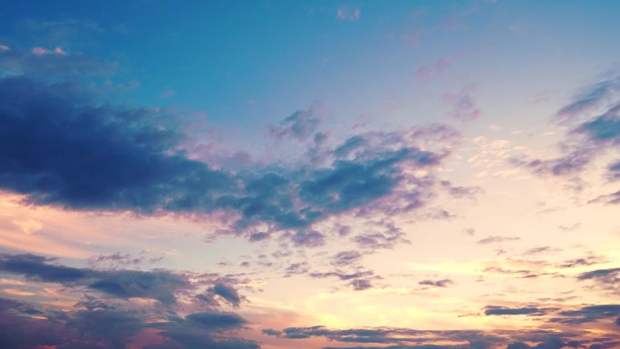 天空晚霞延时黄昏傍晚夜幕降临唯美彩霞风景