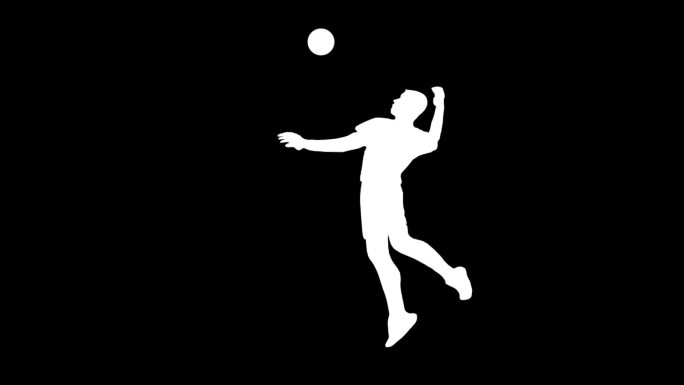 排球 扣球 （有透明底）剪影 运动项目