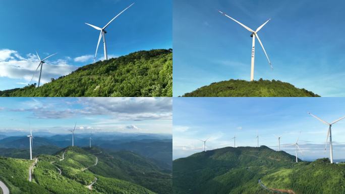 航拍风电绿色新能源环保发展电力希望空镜头