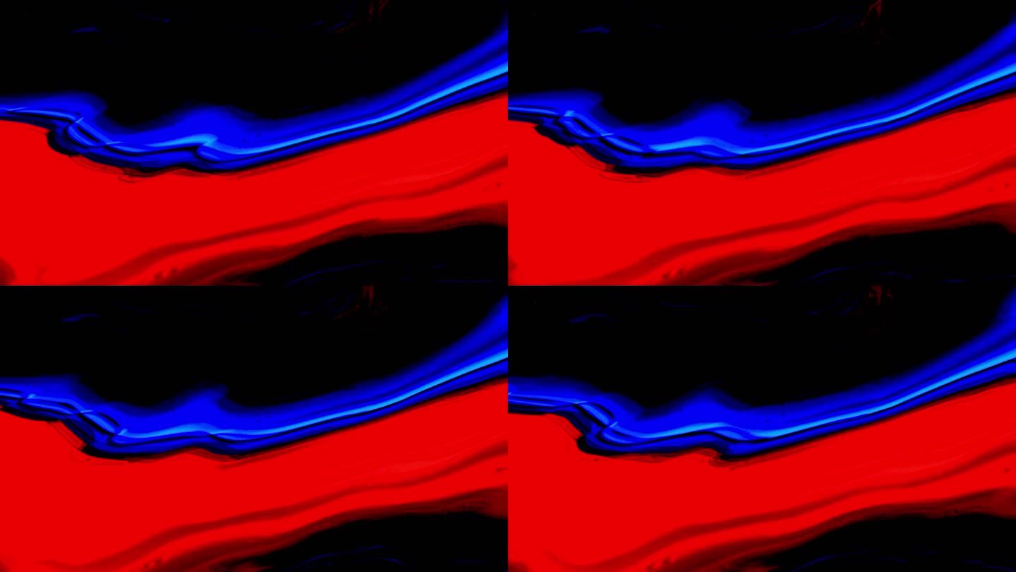 4K流体水墨红蓝背景视频