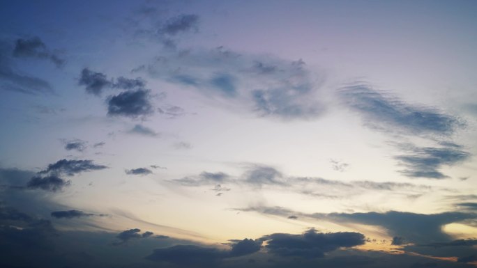 天空晚霞延时黄昏傍晚夜幕降临唯美彩霞风景