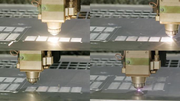 工厂激光切割钢板4k素材