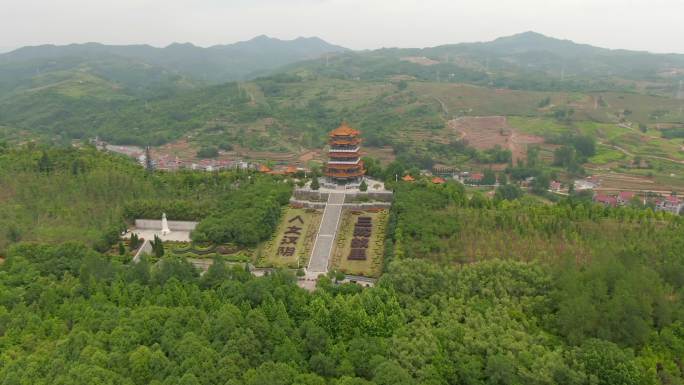 航拍汉阴县地标合集文峰塔龙岗公园美食街