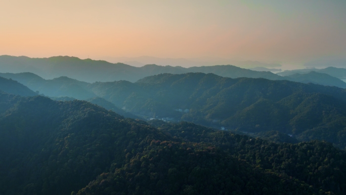 山河风光壮丽山景日出日落山川耶稣光航拍