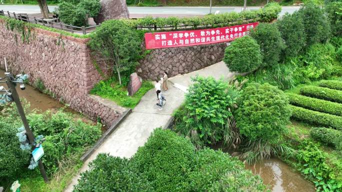 航拍福建南平市武夷山景区茶