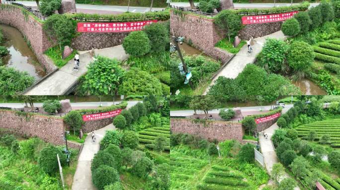 航拍福建南平市武夷山景区茶