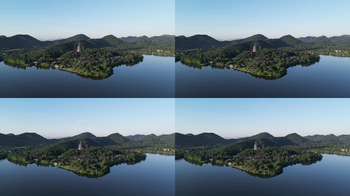 镜面西湖上的雷峰塔