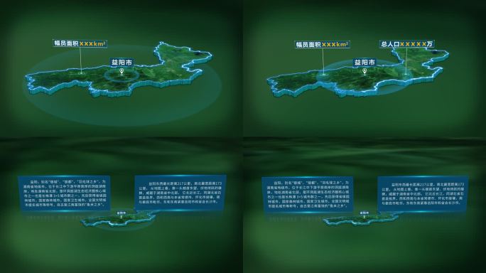 4K大气湖南省益阳市面积人口基本信息展示