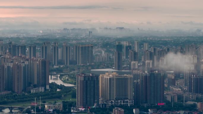 衡阳市区雨后云海