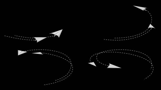 白色纸飞机透明通道轨迹拖尾12