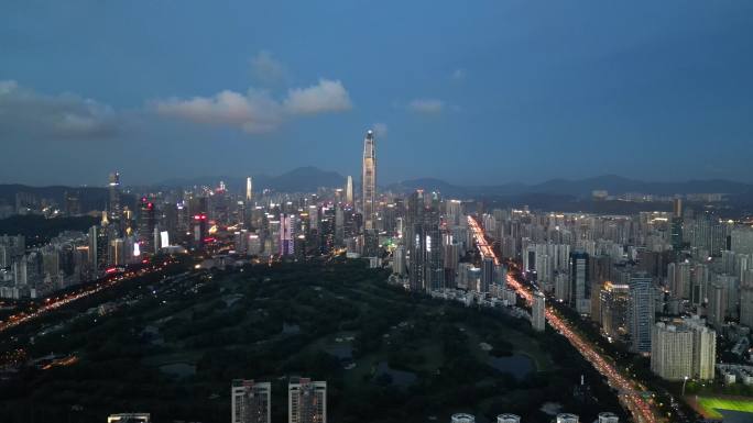 4K航拍深圳福田夜景