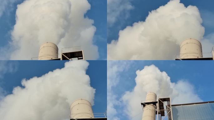 污染环境大气污染废气排放白云烟囱冒白烟