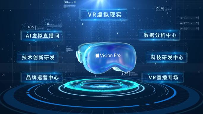 VR Apple全息VR分类AE模板