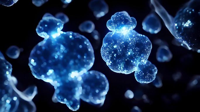 蓝色 细胞分裂 细胞 生物   量子纠缠