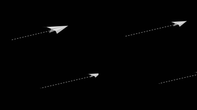 白色纸飞机透明通道轨迹拖尾10