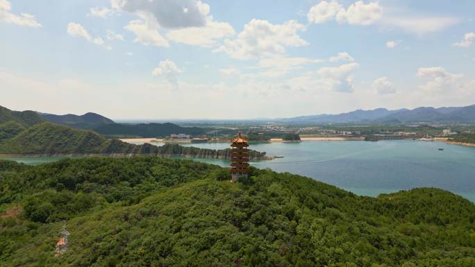 北京平谷金海湖景区航拍