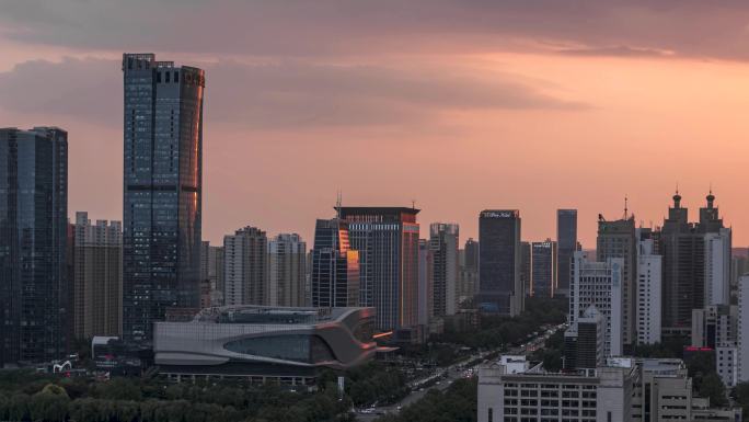 延时 | 洛阳开元湖商圈夕阳延时