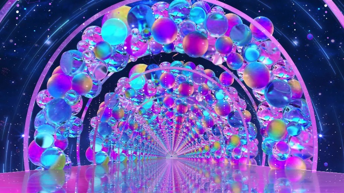 玻璃气球霓虹星空隧道穿梭