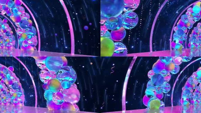 玻璃气球霓虹星空隧道穿梭