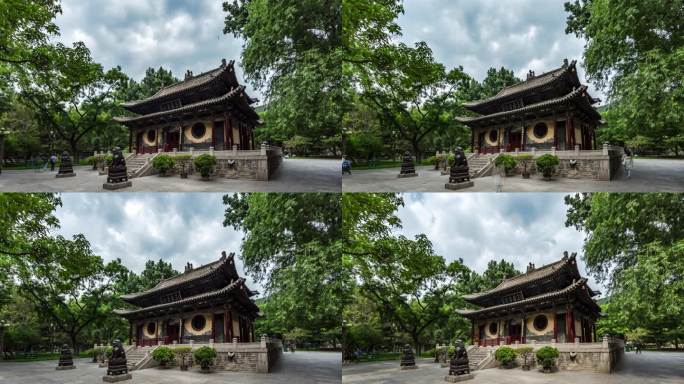 山西古建筑晋祠水镜台流云延时4k