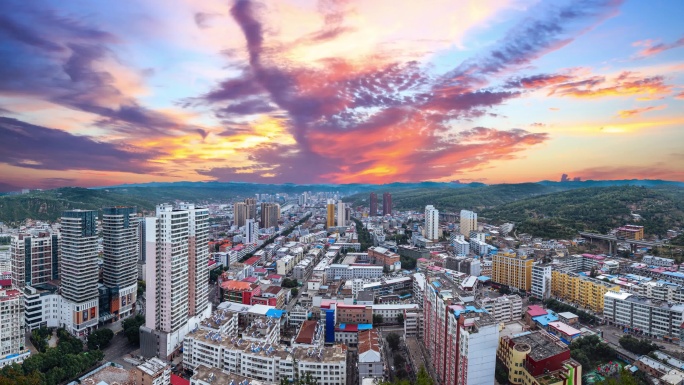 吕梁 地标 航拍 延时摄影