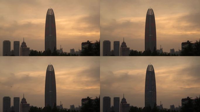 济南绿地中心落日延时