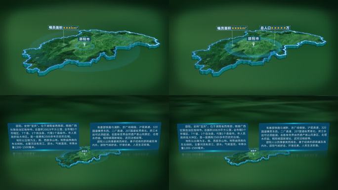 4K大气湖南省邵阳市面积人口基本信息展示