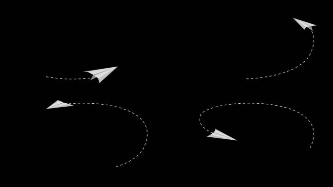 白色纸飞机航线多角度运动通道11
