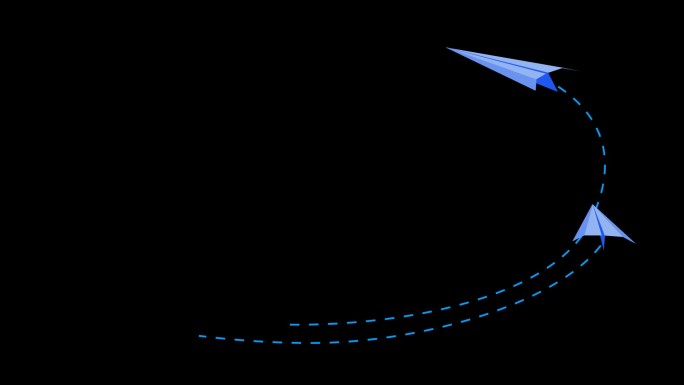 蓝色纸飞机轨迹拖尾多角度运动通道12