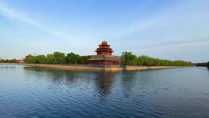 北京紫禁城故宫博物院护城河故宫角楼蝈蝈笼