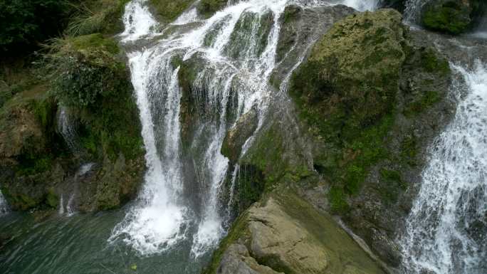 山泉瀑布流水水源水自然溪流山水