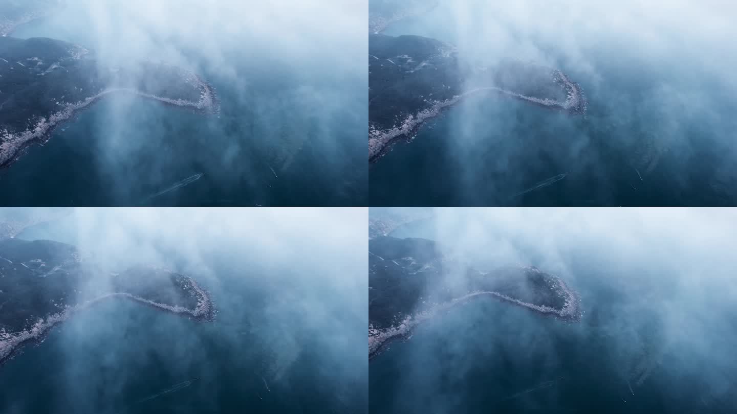 海岛云雾航拍