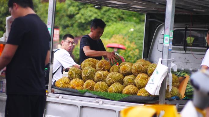 泰国进口卖榴莲地摊1